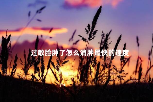 过敏脸肿了怎么消肿最快的速度 过敏脸肿了怎么消肿最快的速度