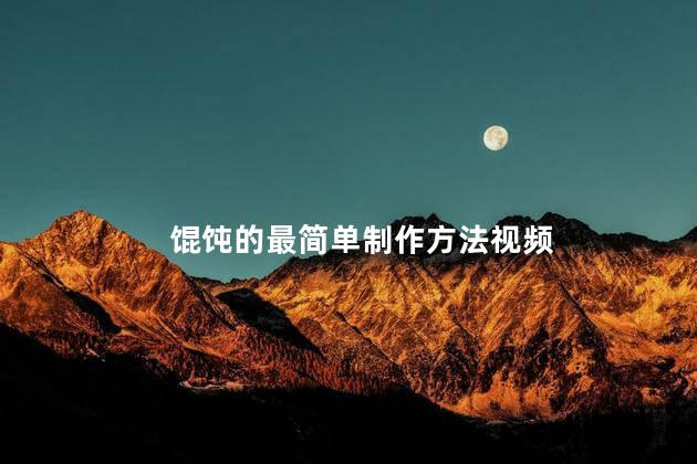馄饨的最简单制作方法视频 馄饨的最简单制作方法视频
