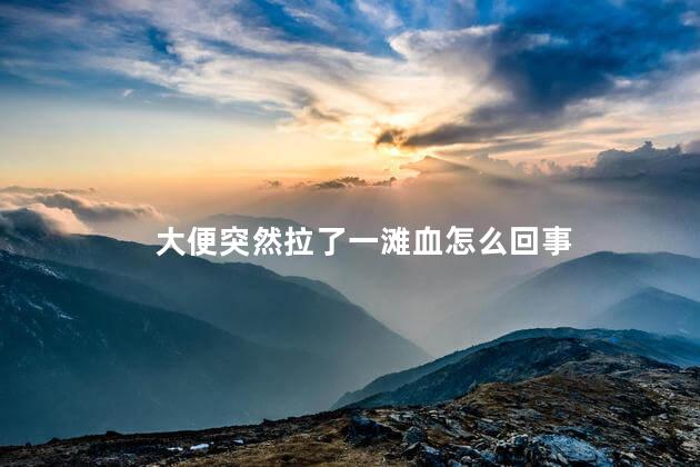 大便突然拉了一滩血怎么回事