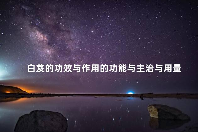 白芨的功效与作用的功能与主治与用量