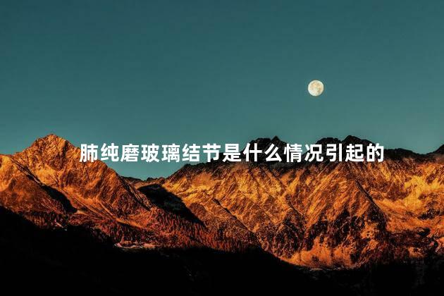 肺纯磨玻璃结节是什么情况引起的