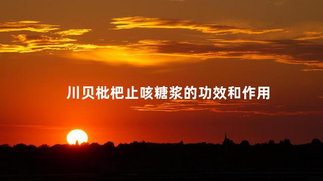川贝枇杷止咳糖浆的功效和作用 川贝枇杷止咳糖浆的功效和作用