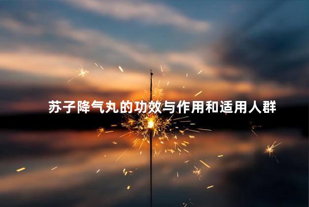 苏子降气丸的功效与作用和适用人群