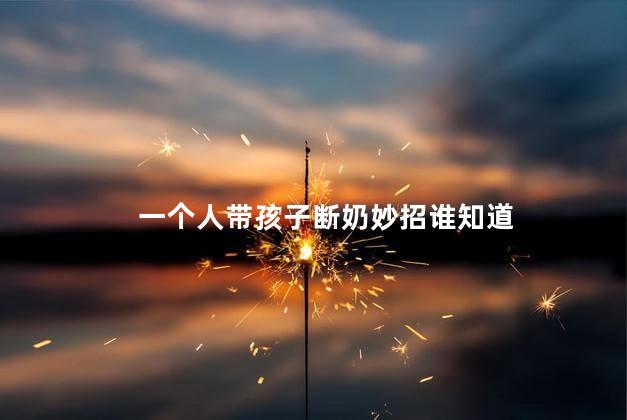 一个人带孩子断奶妙招谁知道 一个人带孩子断奶妙招谁知道