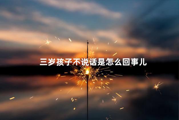 三岁孩子不说话是怎么回事儿