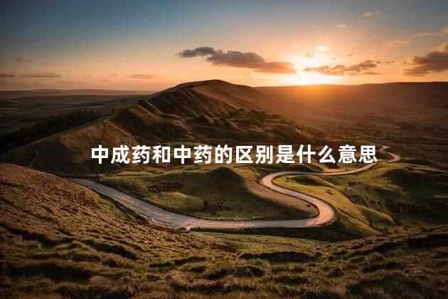 中成药和中药的区别是什么意思