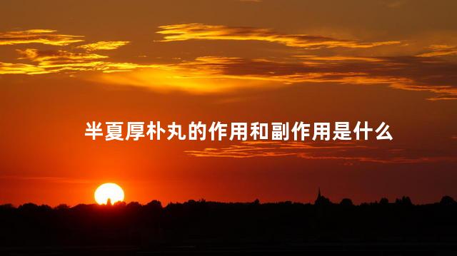 半夏厚朴丸的作用和副作用是什么
