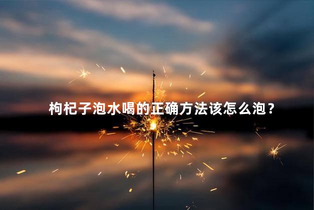 枸杞子泡水喝的正确方法该怎么泡？