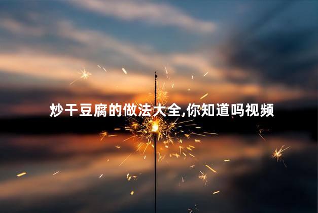 炒干豆腐的做法大全,你知道吗视频