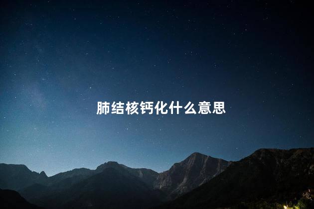 肺结核钙化什么意思
