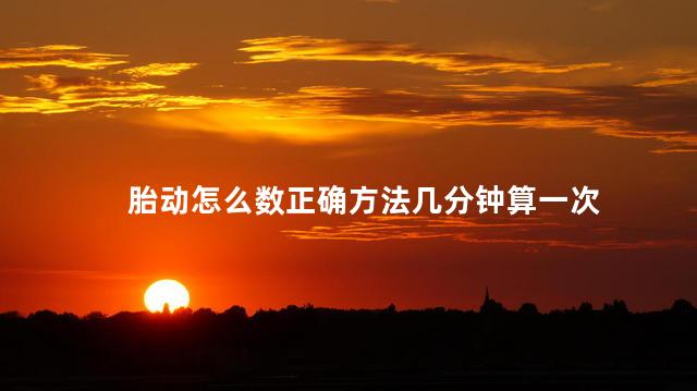 胎动怎么数正确方法几分钟算一次