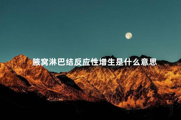 腋窝淋巴结反应性增生是什么意思