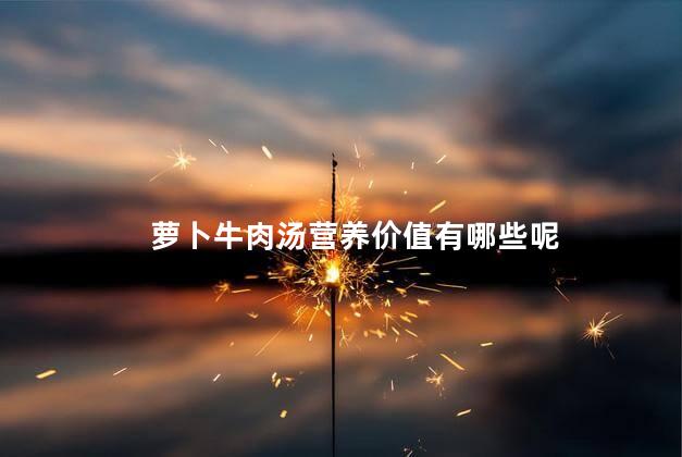 萝卜牛肉汤营养价值有哪些呢