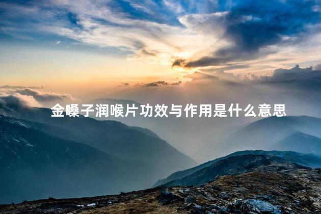 金嗓子润喉片功效与作用是什么意思