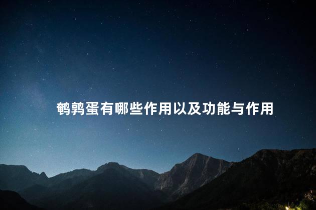 鹌鹑蛋有哪些作用以及功能与作用